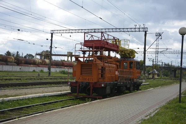 Lviv Ucrânia Setembro 2021 Railway Diesel Carro Adm Para Reparação — Fotografia de Stock