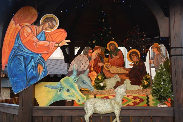 Januari 2021 Lviv Oekraïne Traditionele Kerstversiering Scène Van Geboorte Van — Stockfoto