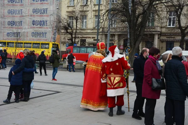 Lviv Ucrania Diciembre 2021 San Nicolás Feria Navidad Lviv 2021 —  Fotos de Stock