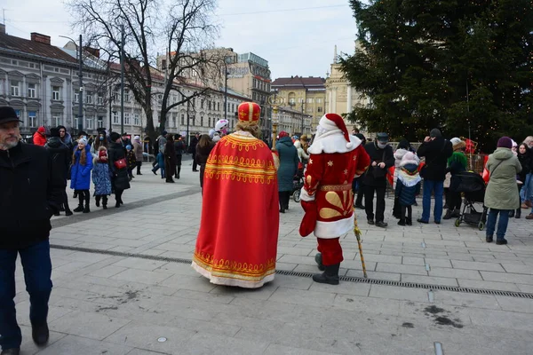 Lviv Ucrania Diciembre 2021 San Nicolás Feria Navidad Lviv 2021 — Foto de Stock