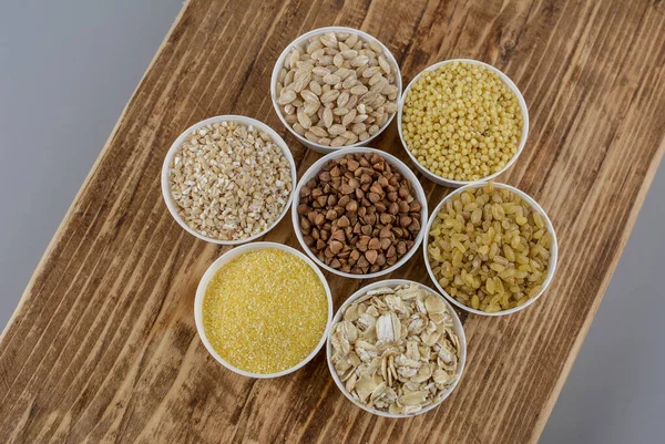 Set with different cereal grains.Cereals collection .Different kinds of grain .Organic Whole Grains