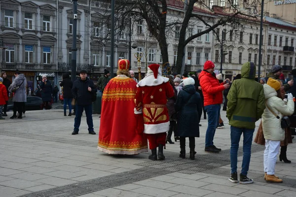 Lviv Ουκρανία Δεκέμβριος 2021 Άγιος Νικόλαος Για Lviv Χριστουγεννιάτικη Έκθεση — Φωτογραφία Αρχείου