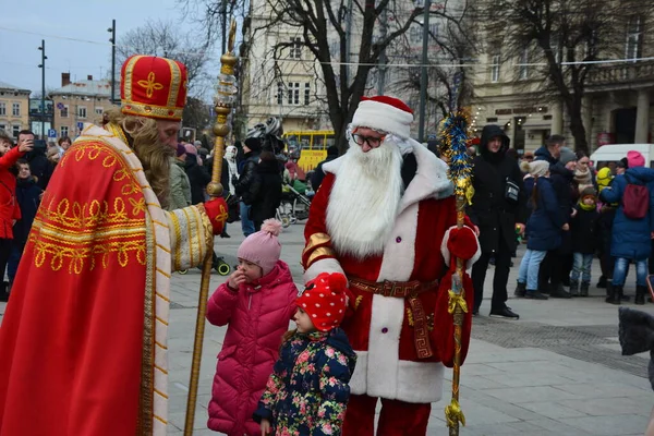 Lviv Ucrania Diciembre 2021 San Nicolás Feria Navidad Lviv 2021 — Foto de Stock