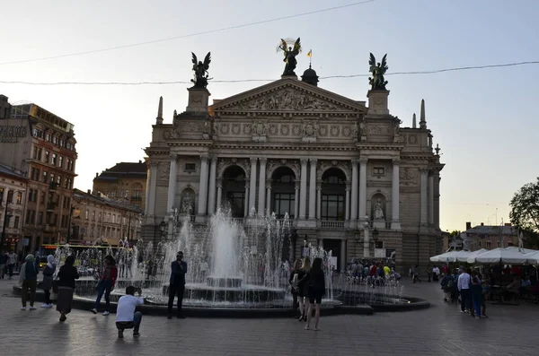 Solomiya Krushelnytska State Academic Opera Ballet Theatre Lviv Ucrania Teatro — Foto de Stock