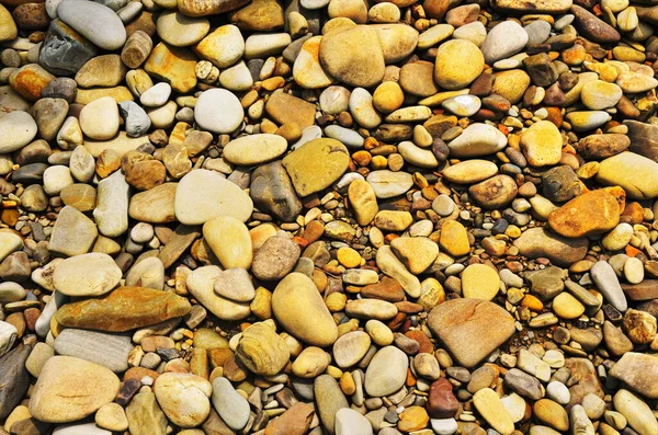 Piedras Coloridas Redondas Textura Pared Piedra Camino Hecho Pequeñas Rocas — Foto de Stock