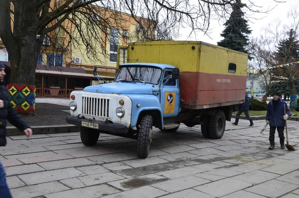 Rivne Ukraine November 2021 Municipal Blue Red Yellow Color Ussr — стоковое фото