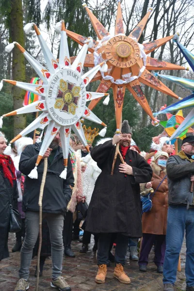 Lviv Ukraine January 2021 Celebration Orthodox Christmas Lviv Festival Flash — Foto de Stock