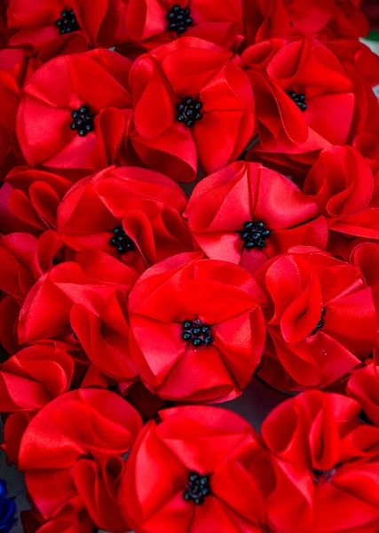 Papoula Vermelha Textura Repetitiva Com Flores Fundo Poppies Vintage Flor — Fotografia de Stock