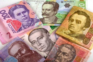 Ukrayna 'nın ulusal kahramanlarının Ukrayna parası üzerindeki portreleri. Ukrayna 'nın Hryvnia ulusal valsi.