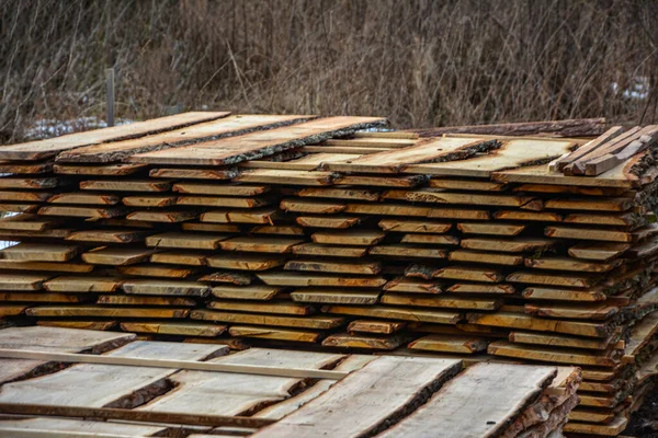 Desky Hromádka Many Štípané Dřevo Jako Palivové Dříví Desky Stavební — Stock fotografie