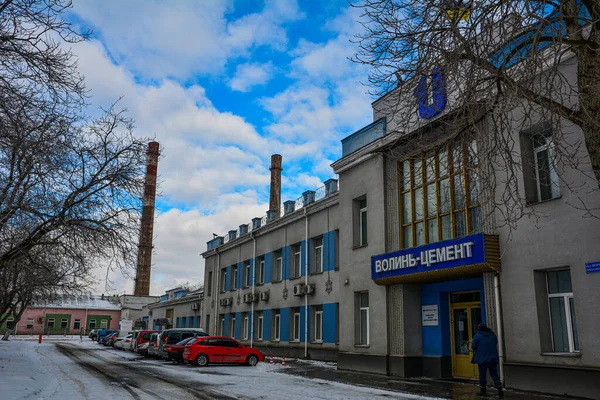 Zdolbunov Rivne Områder Ukraina Februar 2022 Bygge Anleggsindustri Betongfabrikk Utstyr – stockfoto