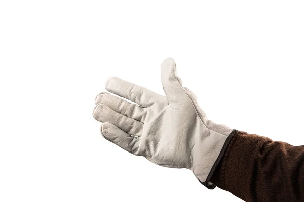 Funcionário Que Mostra Gesto Palma Aberta Cinco Dedos Mãos Masculinas — Fotografia de Stock
