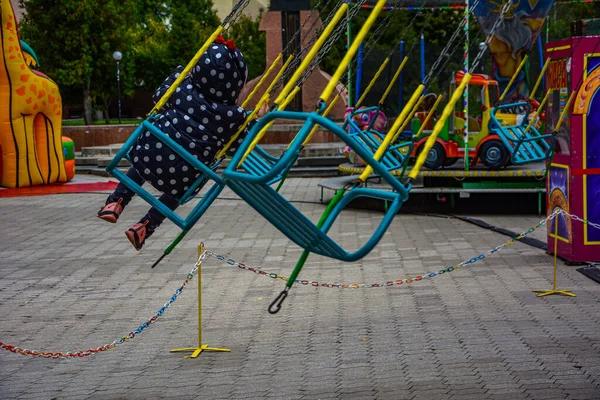 Drogobich Lviv Regio Oekraïne September 2021 Carrousel Kinderzitjes Rennen Snel — Stockfoto