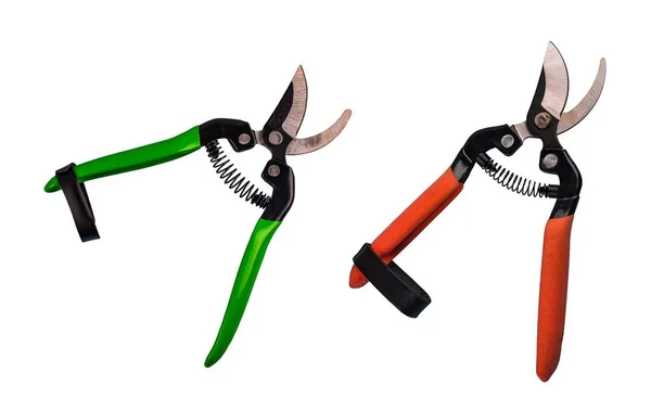 Beyaz Arkaplanda Izole Edilmiş Secateurs Üzerinde Bahçe Pruner Secateurs Aracı — Stok fotoğraf