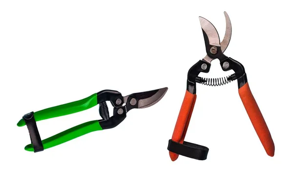 Beyaz Arkaplanda Izole Edilmiş Secateurs Üzerinde Bahçe Pruner Secateurs Aracı — Stok fotoğraf