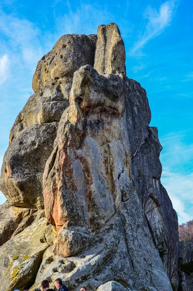 Tustan Montanha Castelo Rochas Sky Rocks Tustan Ucrânia Nos Cárpatos — Fotografia de Stock