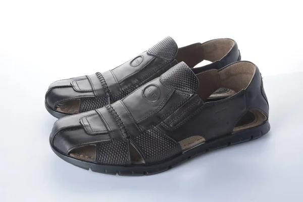 Sepatu Sandal Mode Pria Pada Background Shoes Untuk Pria Mens — Stok Foto