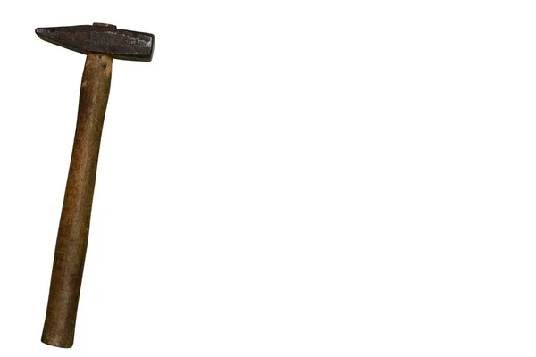 Tasainen Lay Vintage Vasara Kynnet Ruosteessa Tabletop Hammer Rapautuneella Pinnalla — kuvapankkivalokuva