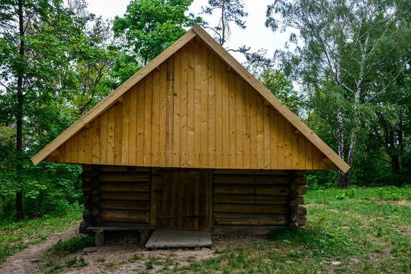 Деревянный Дом Лесу Старый Деревянный Дом Середине Forest Old Деревянный — стоковое фото