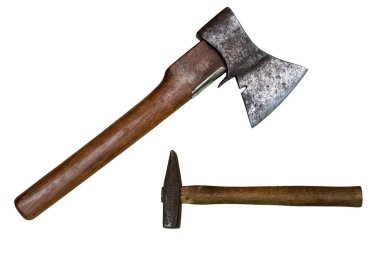 Vintage carpenter's tools isolated on white .carpentry tools on a white background.