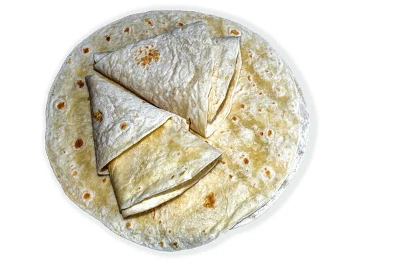 Kulaté Pšeničné Tortilly Zblízka Lavashová Turecký Lávový Chléb Turecký Naan — Stock fotografie