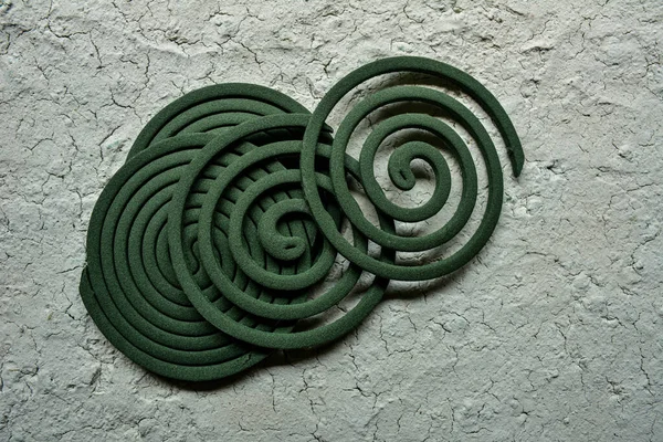 Mosquito Coil Burning Prevent Bugs Bothering Campers Smoking Aromatic Spiral — Stock Fotó