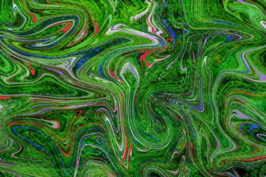 Soyut yeşil doku - dalga ve çizgilerin arkaplan resmi. Su röfleli desenli, doğal, taş arkaplan.