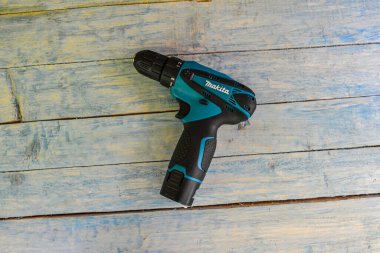 Lviv. Ukraine. July 2022.Makita screwdriver work tool . Makita Corporation founded on March 21, 1915, it is based in Japan