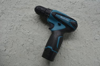 Lviv. Ukraine. July 2022.Makita screwdriver work tool . Makita Corporation founded on March 21, 1915, it is based in Japan