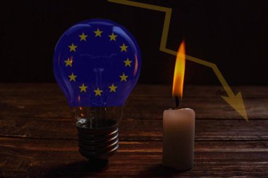 Energy crisis in the European Union - with copy space Concept of the energy crisis and electricity inflation .
