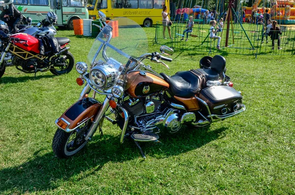 Exhibition Sports Motorcycles Lined Row Cool Bikers Festival Exhibition Chrome —  Fotos de Stock