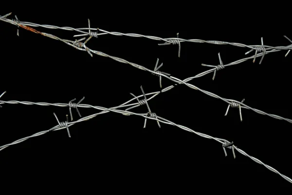 Barbed wire on black.Render with blood flowing down the barbed wire .