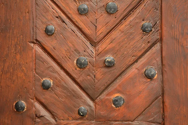 Fragment Wooden Door Texture Old Gray Wall Wooden Board Old — Zdjęcie stockowe