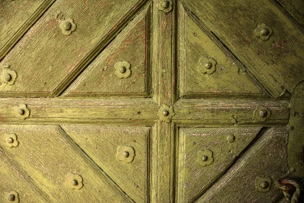 Fragment Wooden Door Texture Old Gray Wall Wooden Board Old — Fotografia de Stock