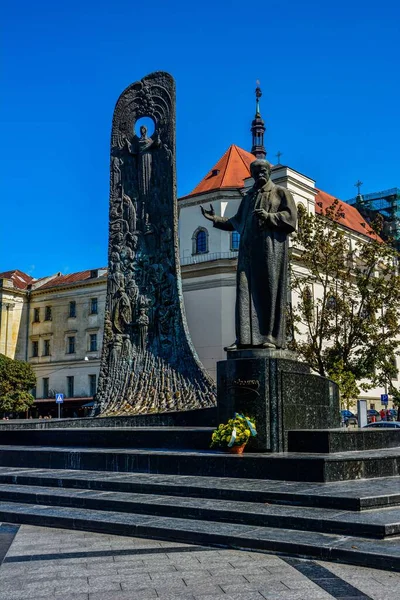Lviv Ukraine June 2022 Taras Shevchenko Monument Lviv Statue Commemorates — Foto de Stock