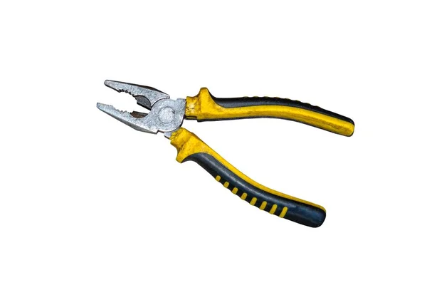 Pliers Isolate White Background Technician Equipment Tools Tong Squeeze Something — Fotografia de Stock