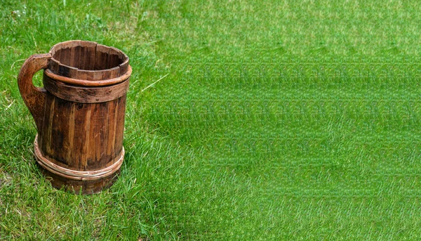 Old Cracked Wooden Buckets Traditional Water Container Wooden Bucket Old — Stock Photo, Image