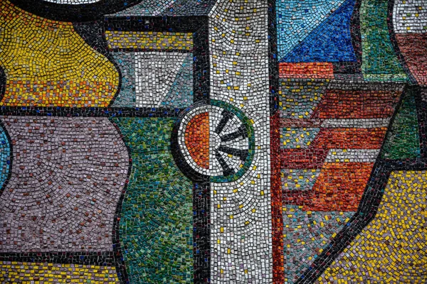 Colorful Mosaic Times Soviet Union Soviet Mosaic Art Lviv — Foto Stock