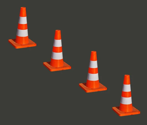 Orange Traffic Cone Road Works Isolated White Background Bright Orange — Stock Photo, Image