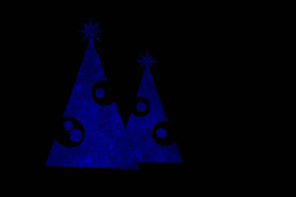 Świąteczna Kartka Prostym Stylu Puste Świąteczne Pozdrowienia Choinka Gwiazdami Falistą — Zdjęcie stockowe