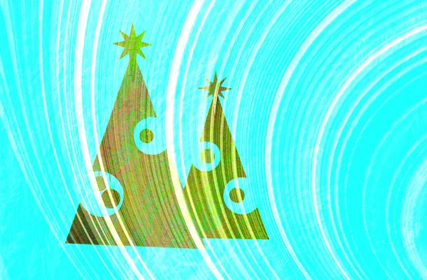 Рождественская Открытка Простом Стиле Пустой Рождественских Поздравлений Рождественская Елка Звездами — стоковое фото