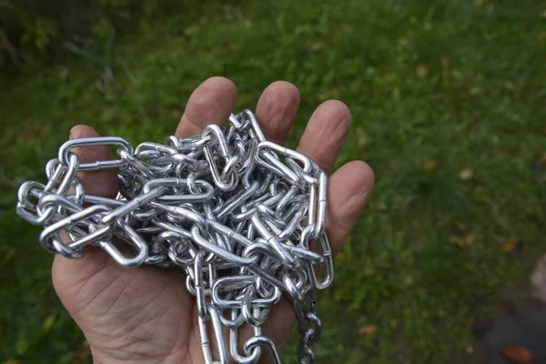 Mano Está Encadenada Concepto Lucha Por Los Derechos Humanos Trata —  Fotos de Stock