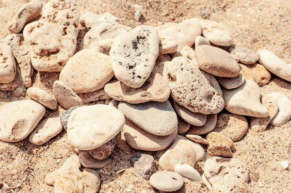 Photo Depicts Image Sea Stones Neutral Beige Color Natural Fine — Fotografia de Stock