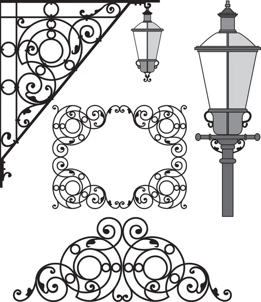 Lantern, architectural, architecture, detail — Stock Vector