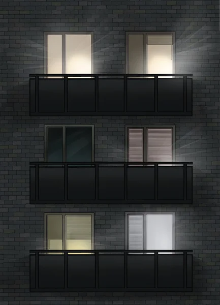 House with windows.Windows. — Stock Photo, Image