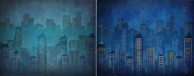 gece şehir. skyscrapers.megalopolis.