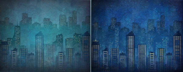 Night city. Skyscrapers.Megalopolis. — Stock Photo, Image