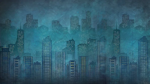 Miasta w nocy. Skyscrapers.Megalopolis. — Zdjęcie stockowe
