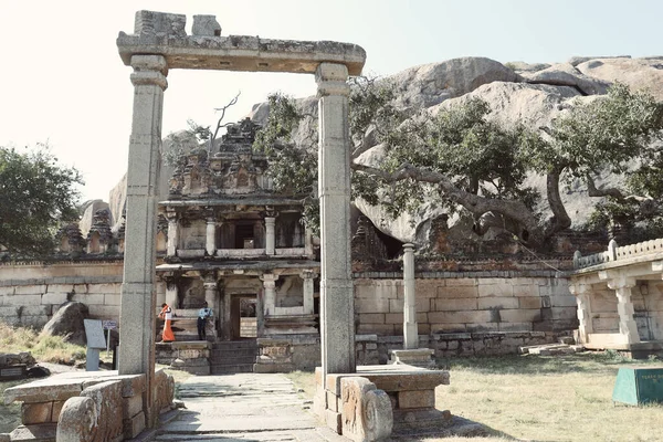 Chitradurga Karnataka India Січня 2022 Арка Входу Храм Сампіге Сіддешвара — стокове фото
