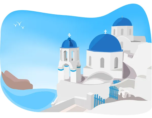 Santorini, Yunanistan — Stok Vektör